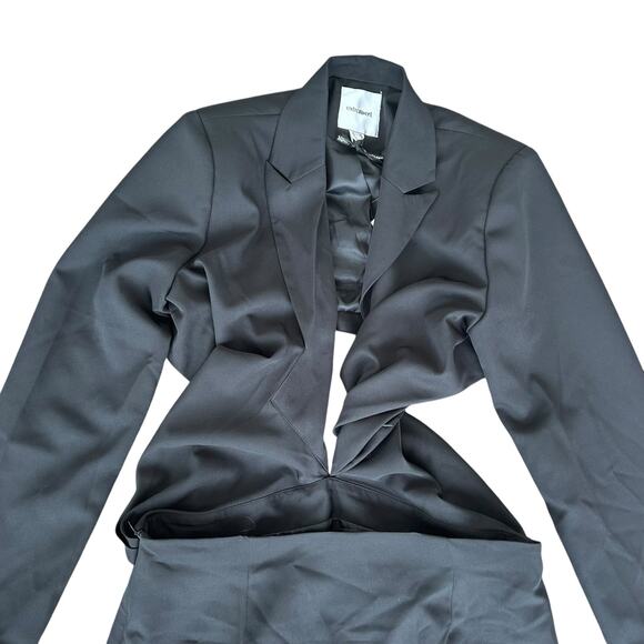 Extro & Vert Black Twist Front Blazer Skirt Dress Sz 12 - Picture 2 of 11